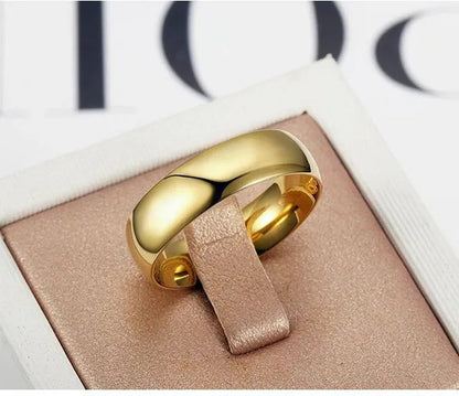 Couple Ring Simple Fashion Style Fine Jewelry Fashion Luxury Golden Engagement Wedding Ring Anniversary Gift Men and Women Ring