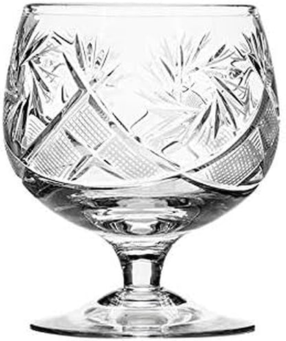 HOMEHUT  Set of 2 Russian Cut Crystal Brandy Snifter Glasses 11-Oz, Old Fashioned Vintage Glassware (Brandy Snifter)