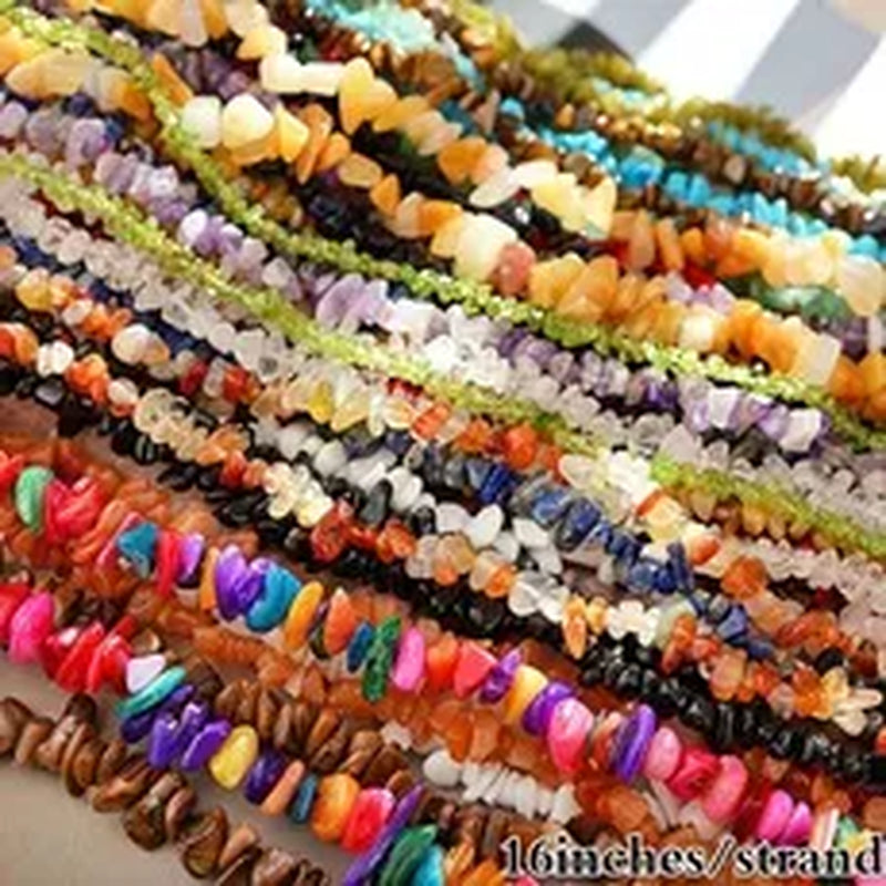 Natural Stone 5-8MM Irregular Shape Freeform Chip Bead Pink Quartz Amethysts Agates Lapis Lazuli for Jewelry Making DIY Bracelet16"