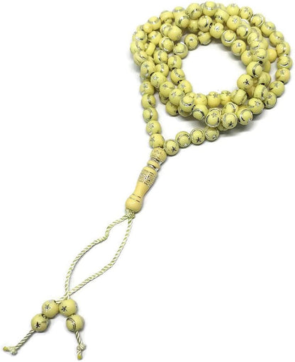 Muslim Tasbih 99 Beads AMN-238 Islam Prayer Rosary with Moon Star Engraved on Islamic Religious Eid Ramadan Gift