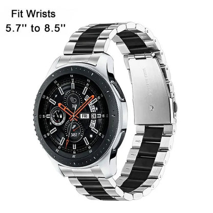 Premium Stainless Steel Watchband for Samsung Galaxy Watch 46mm SM-R800 Sports Band Curved End Strap Wrist Bracelet Silver Black