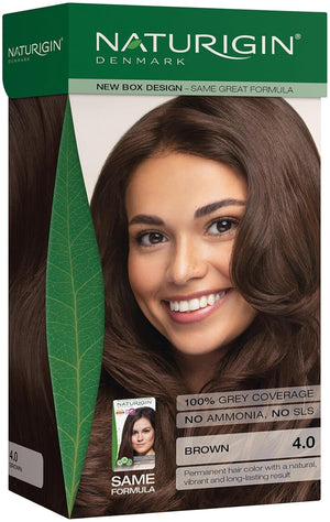 Permanent Hair Dye, 4.0 Brown, Ammonia and Paraben Free, up to 100% Gray Hair Coverage, Long Lasting, Vegan, Cruelty Free