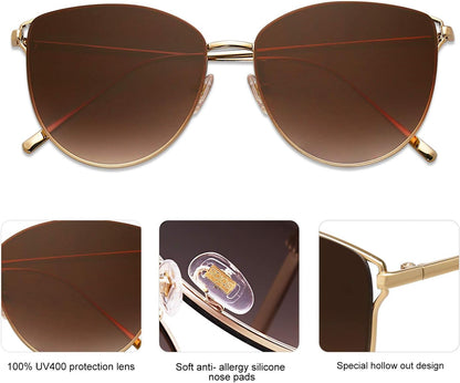 Mirrored Flat Lens Fashion Sunglasses for Women SJ1085