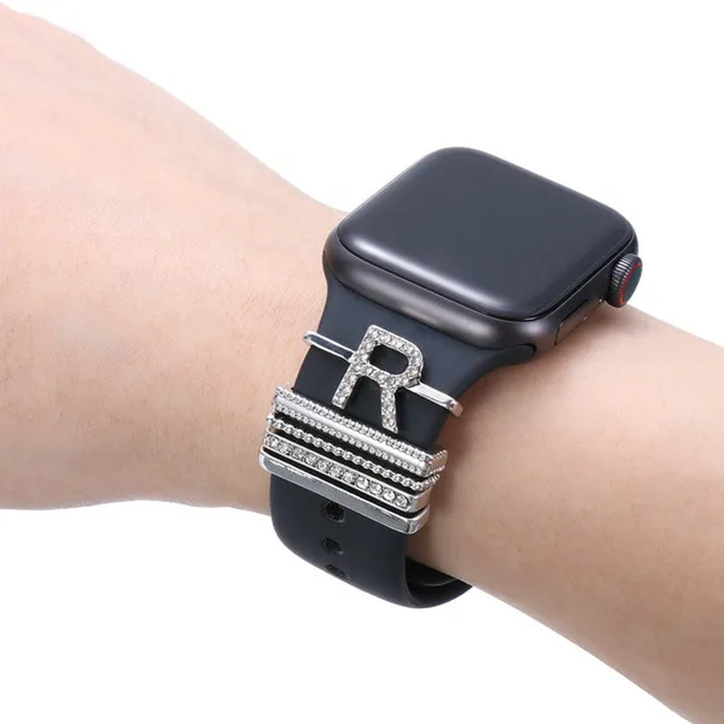 For Apple Watch Band Metal Charms Decorative Ring Diamond Ornament Smart Watch Strap for Iwatch Bracelet Watch Band Ornament