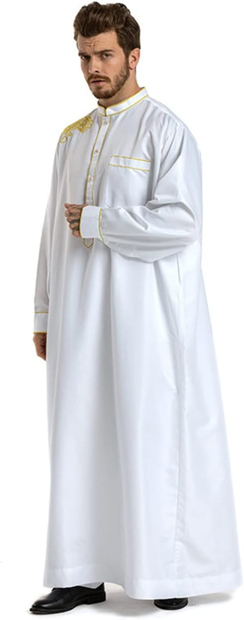 Muslim Islamic Pakistan Dubai Abaya Thobe Middle East Style Embroidered Men'S Clothing S-XXXL