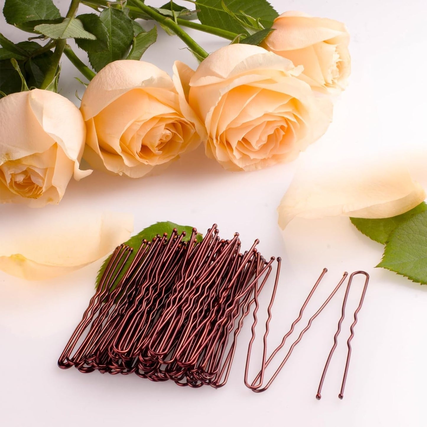 Bobby Pins, 200 PCS U Shaped Brown Hair Pins, 2.4 Inch for Buns & Updos, Non-Slip Hair Pins for Women & Girls, French Twists, Buns & Waved Hairstyles