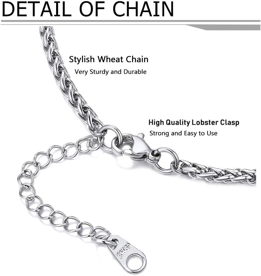 Stainless Steel the Lord'S Prayer Necklace, Praying Hands Pendant & Chain, Mens Womens Necklace, 22Inch-24Inch, Come Gift Box