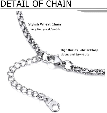 Stainless Steel the Lord'S Prayer Necklace, Praying Hands Pendant & Chain, Mens Womens Necklace, 22Inch-24Inch, Come Gift Box