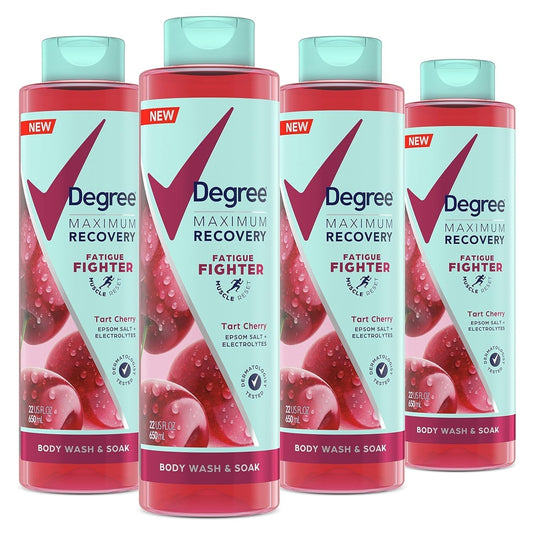 Maximum Recovery Body Wash and Soak Post-Workout Recovery Skincare Routine Tart Cherry + Epsom Salt + Electrolytes Bath and Body Product 22 Oz, Pack of 4 - WORLD TIME VISITS