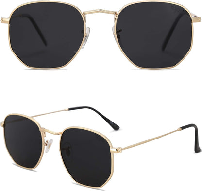 Square Polarized Sunglasses for Women Men Small Hexagonal Polygon Shades SJ1072