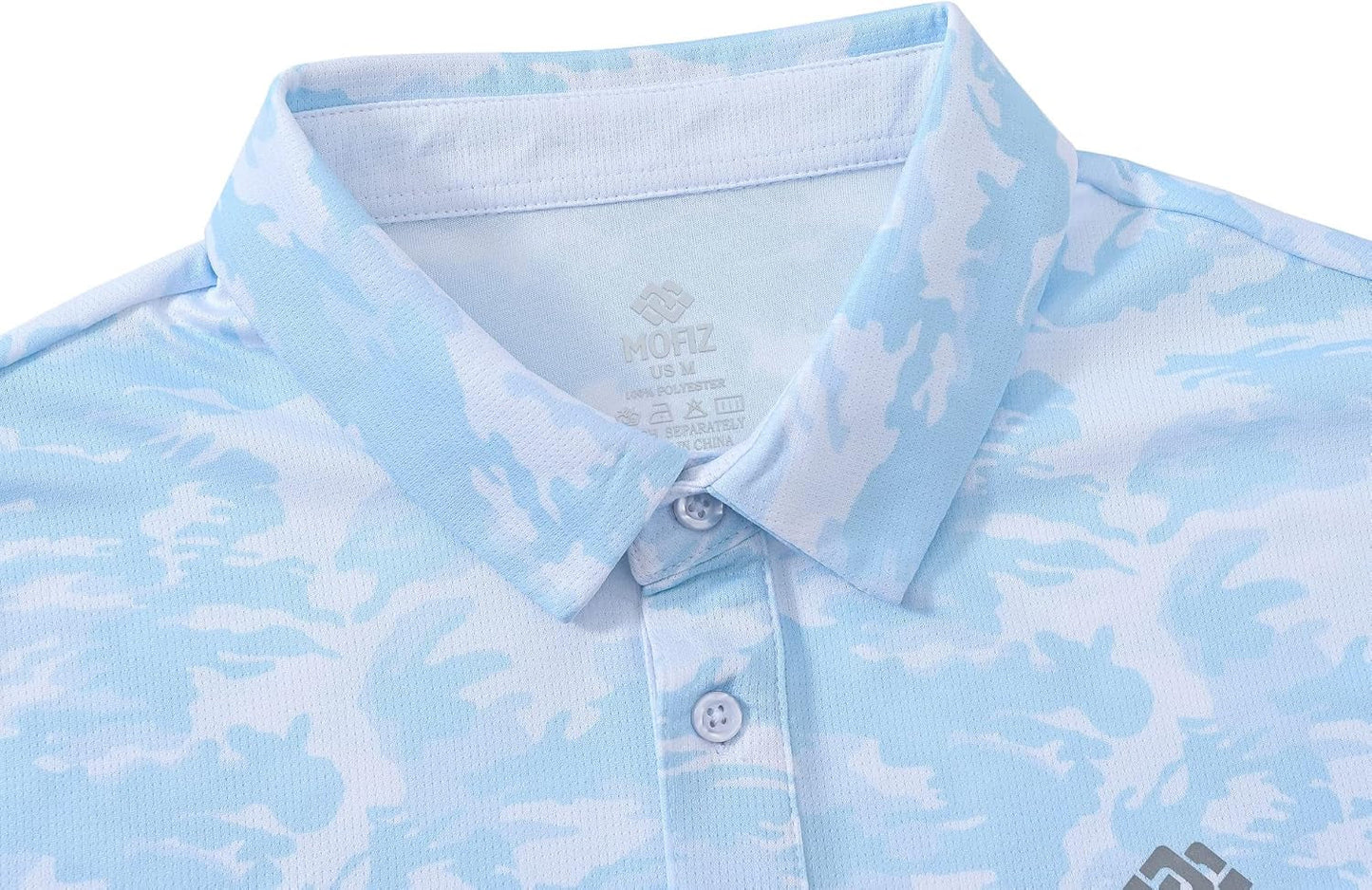 Men'S Camo Polo Golf Shirt Hiking Dry Fit Short Sleeve T-Shirts Pique Collared Polo Jersey