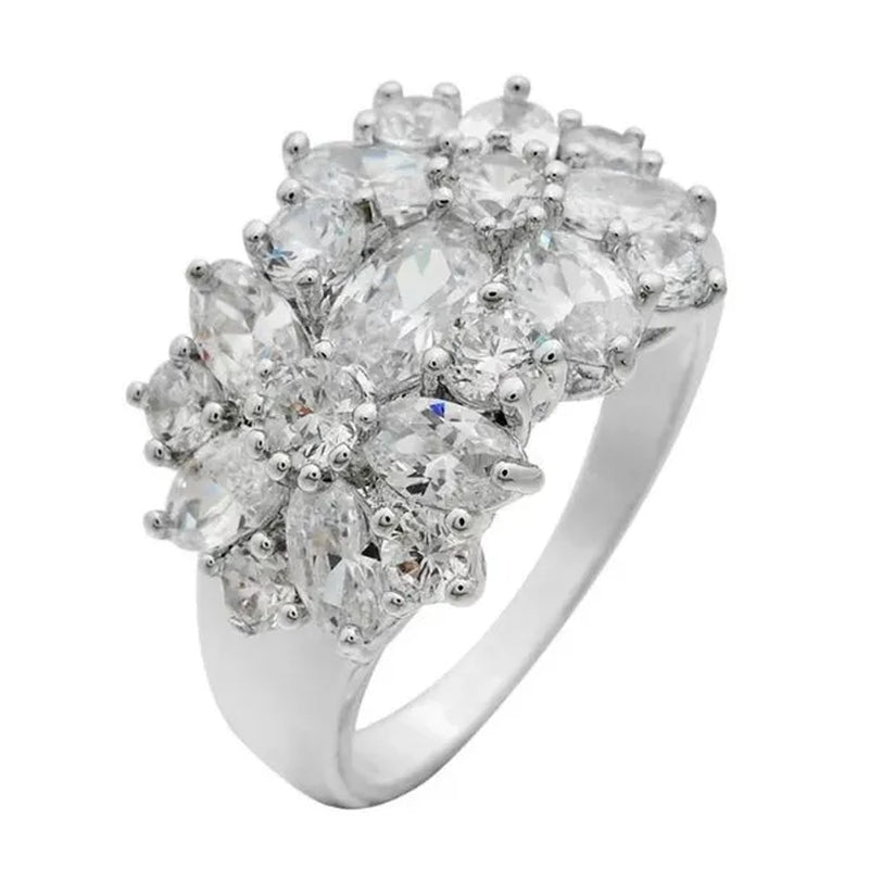 5-Color Natural 6.69CT White/Alexandrite/Sapphire/Ruby/Emerald Diamond 14K White Gold Wedding Ring Size 6-10