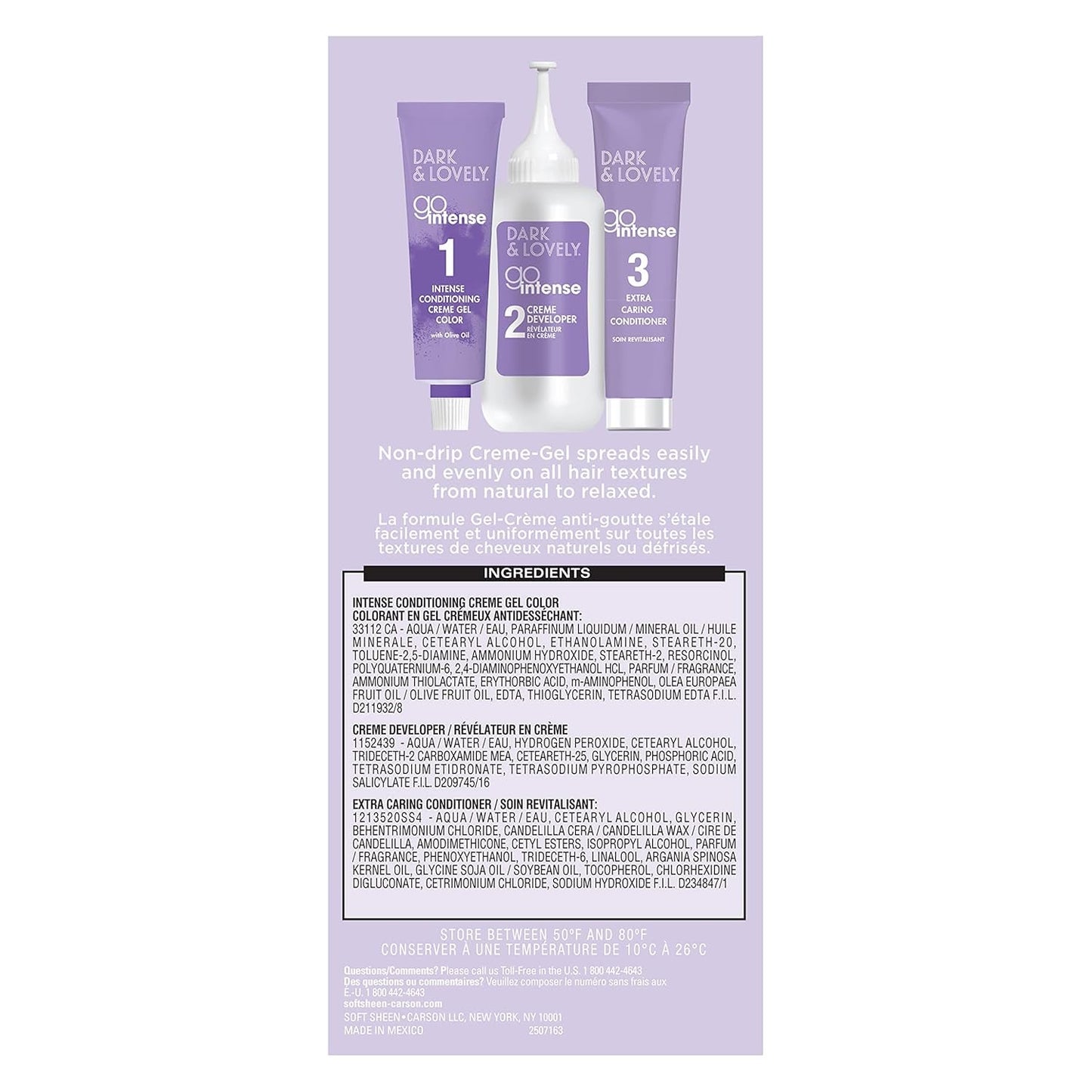 Dark and Lovely Ultra Vibrant Permanent Hair Color Go Intense Hair Dye for Dark Hair with Olive Oil for Shine and Softness, Super Black