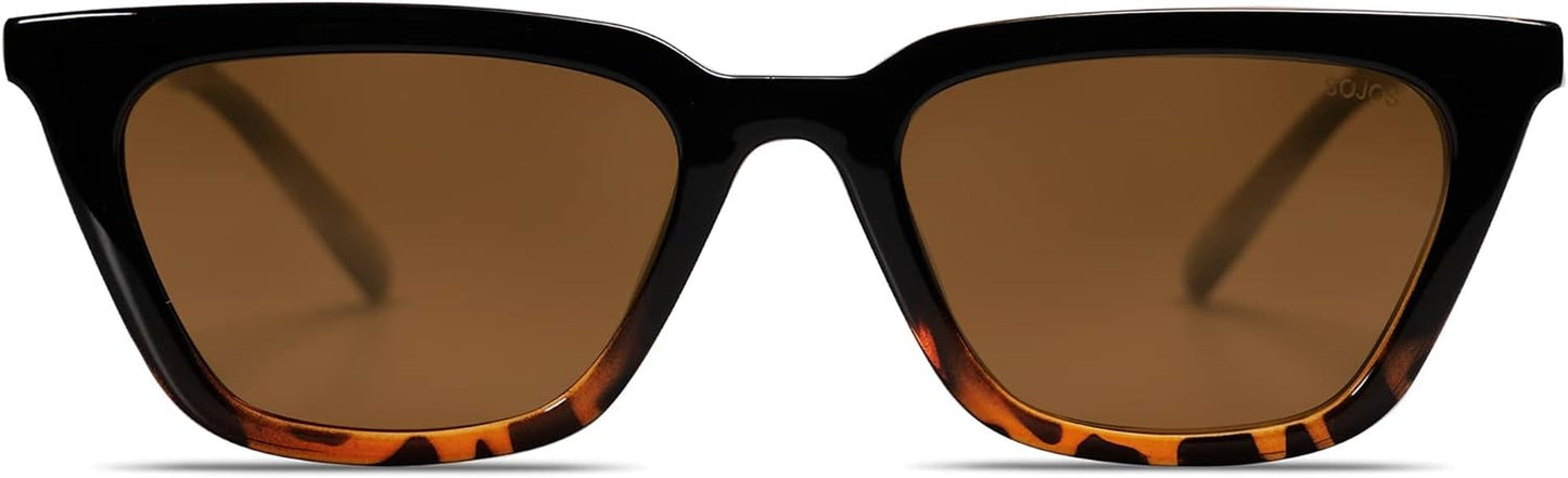 Polarized Narrow Square Cateye Sunglasses for Women Retro Trendy Driving Glasses SJ2169