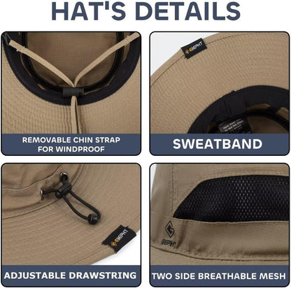 Fishing Hat for Mens Sun Hat Wide Brim Bucket Hat SPF UV Protection XL XXL Large Size Big Head Hiking Beach Safari