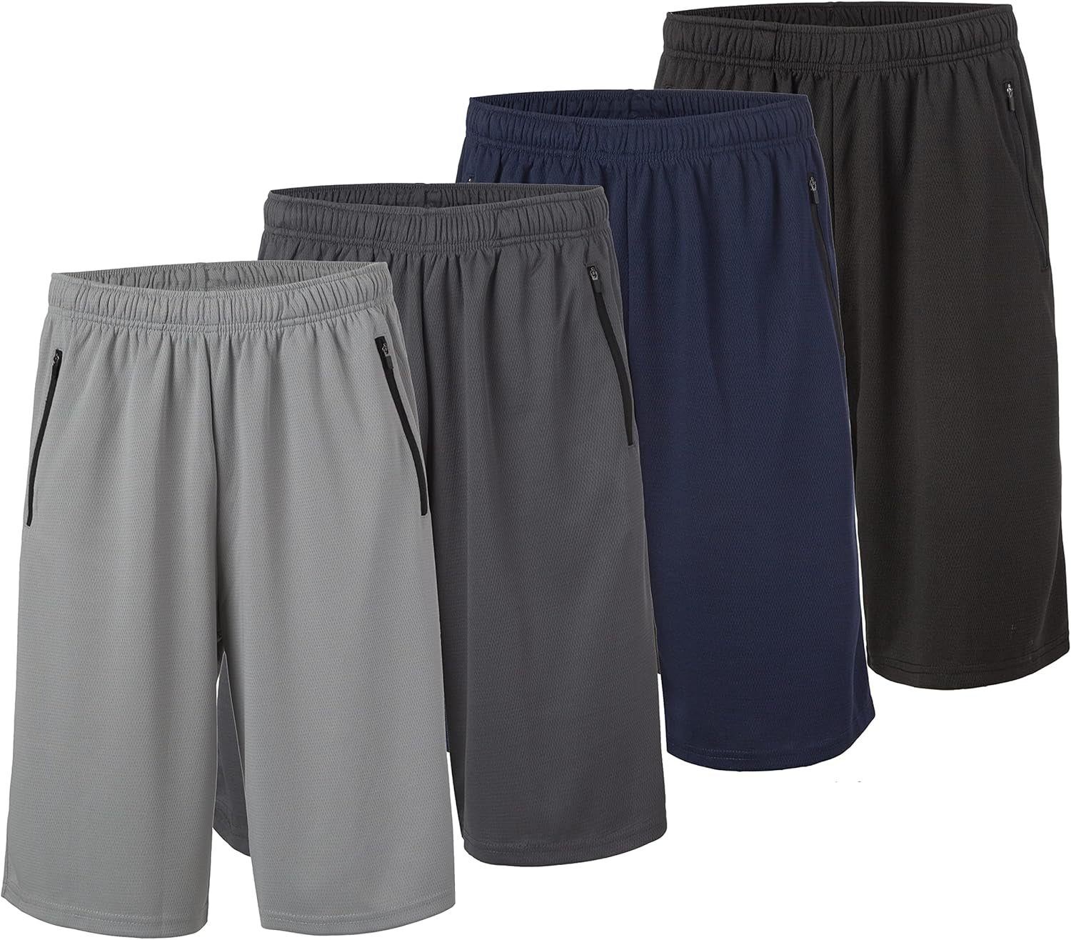 4 Pack: Men'S Dry-Fit Sweat Resistant Active Athletic Performance Shorts - WORLD TIME VISITS