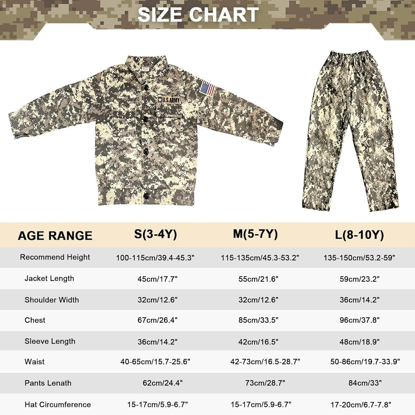 Army Costume for Kids, Military Soldier Costumes for Boys, Halloween Costumes Dress up Role Play Set