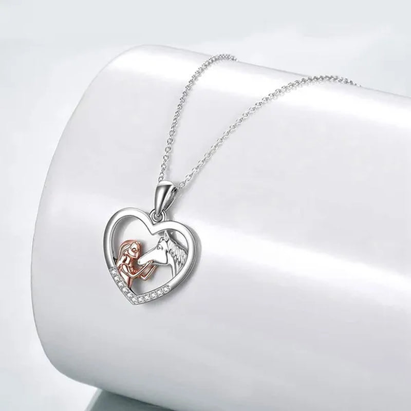 1/2/3Pcs Funny Cute Horse Unicorn Pendant Necklace 925 Sterling Silver Necklace Earrings Bracelet Chain Jewelry Set for Women Girls Birthday Gifts