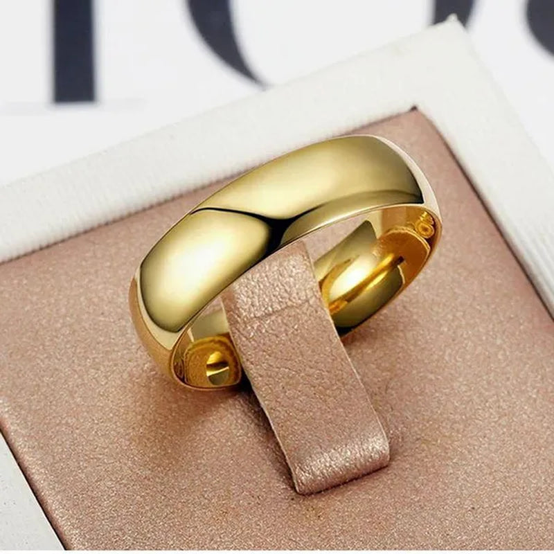 Couple Ring Simple Fashion Style Fine Jewelry Fashion Luxury Golden Engagement Wedding Ring Anniversary Gift Men and Women Ring