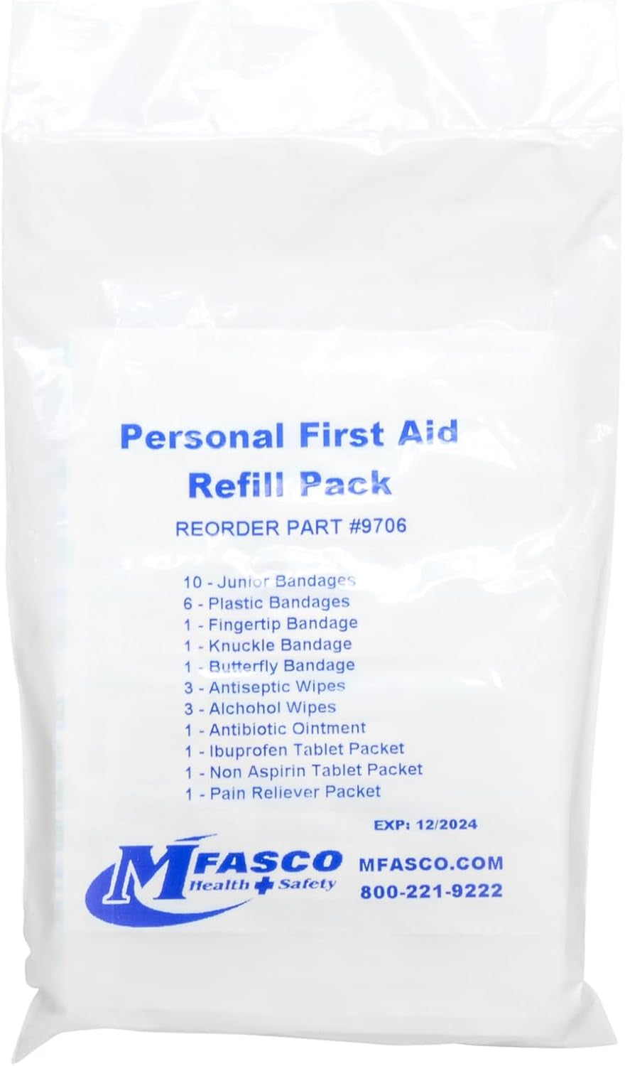 First Aid Fill Kit Refill Pack - Hurt Ease Meds, 29Pc First Aid Supplies - Travel or Personal Kits, Essential Medical Items, Compact Size, Emergency Refill, 4 X 3 X 0.5 Inches