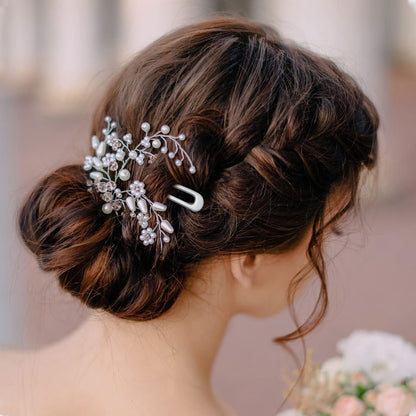 6 Pieces Hair Pins Simple Metal U Shaped French Gold Hair Fork Sticks 2 Prong Updo Chignon Pins for Women Lady Buns Accessories(Gold, Silver, Rose Gold)