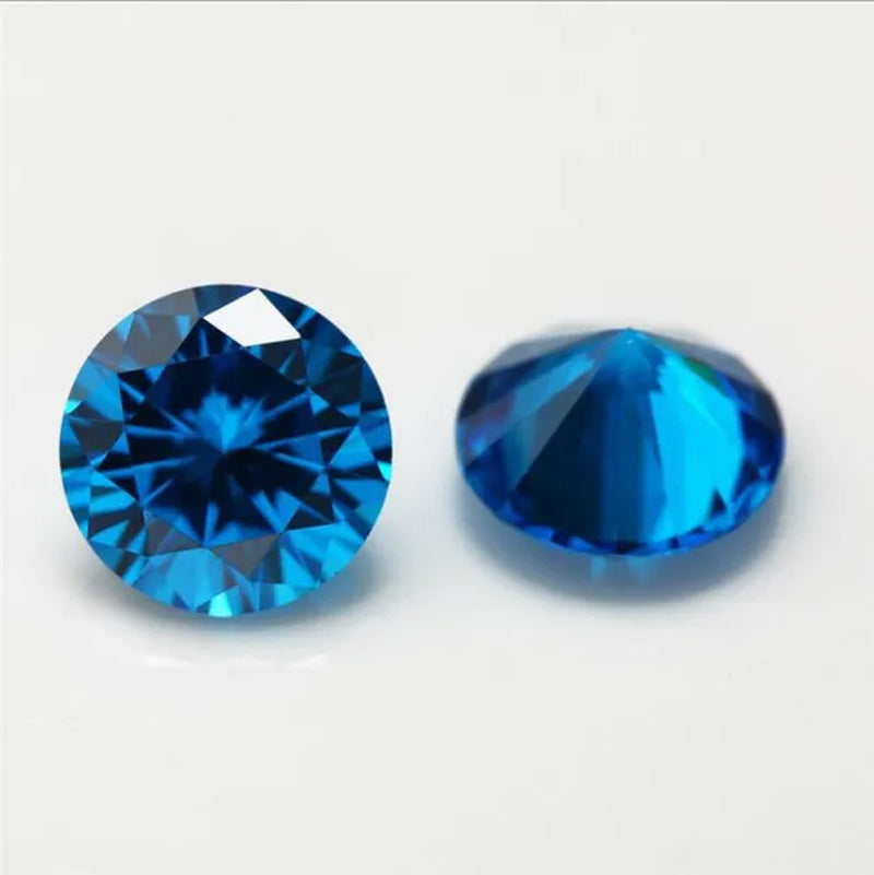 Natural Round Sea Blue Sapphire 1.49-26.9CT Faceted Cut AAAAA VVS Loose Gemstone