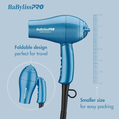 Nano Titanium Travel Dryer, Blue - WORLD TIME VISITS