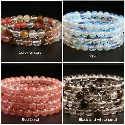 Hot Sale 6-8mm Unisex Natural Stone Bracelet Malachite/Tiger Eye/amethyst/agate/gemstone Bracelet Round Bead Elastic Bracelet Handmade Chakra Treatment Stone Jewelry Ladies Mens Girls