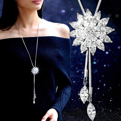 Clearance Deals Fahion Women Charm Bridal Engagement Crystal Rhinestone Snowflake Pendant Necklace Jewelry Gift by (C) - WORLD TIME VISITS