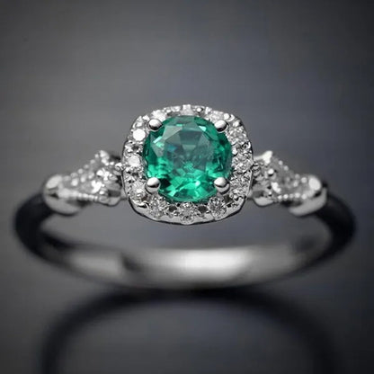 New Exquisite Jewelry Women'S Ring Cut Emerald Diamonds Couple Rings