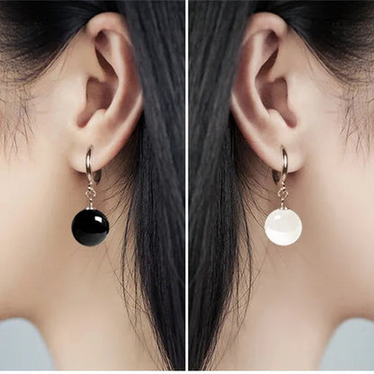 Exquisite and Fashion Yellow Agate Jade Drop Earrings for Women Luxury Stone Pearl Hoop Earrings Bridal Wedding Party Anniversary Gift Fashion Jewelry