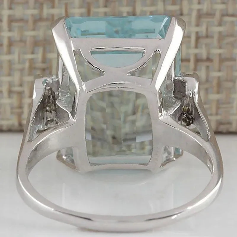 Fashion Princess engagement jewelry 16.42ct natural Aquamarine multicolor wedding commitment ring size 5-11