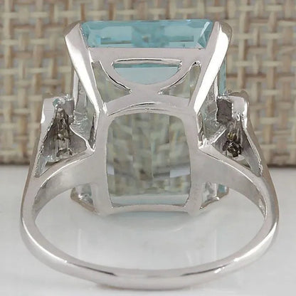 Fashion Princess engagement jewelry 16.42ct natural Aquamarine multicolor wedding commitment ring size 5-11
