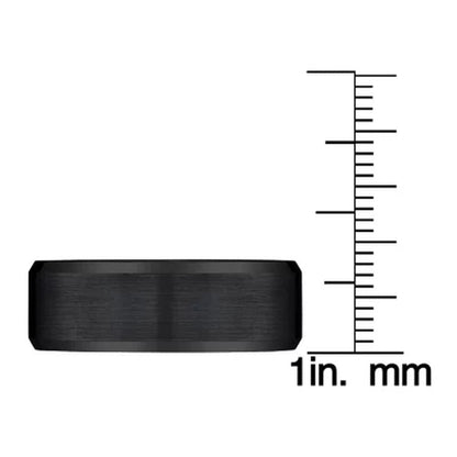 Men'S 8Mm Black Tungsten Band with Satin Finish - WORLD TIME VISITS