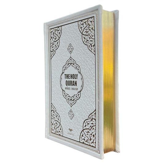 The Holy Quran: English Translation of the Noble Qur'An | English Translate Thermo Leather Covered Quran | Quran Size: 6.7*9.4 Inch / 17*24 Cm | (White, Quran) - WORLD TIME VISITS