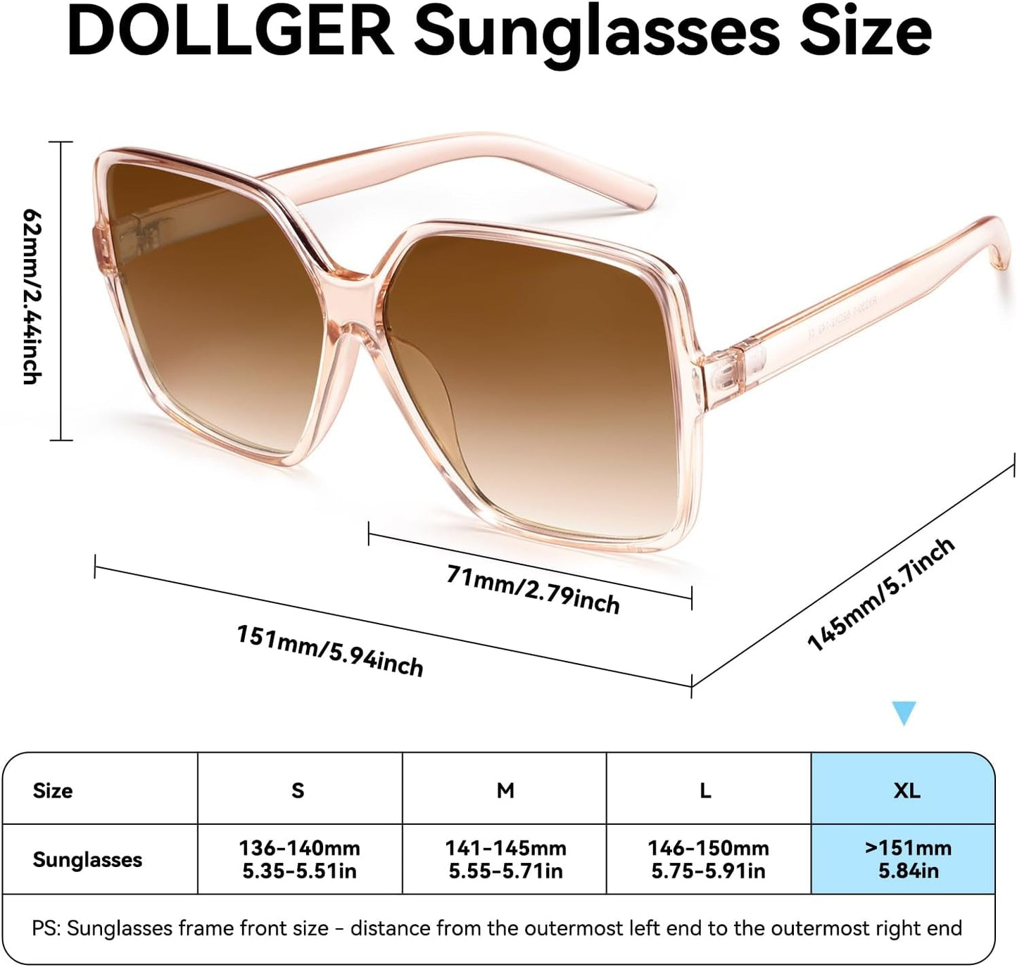 Oversized Square Sunglasses for Women Big Large Wide Fashion Shades for Men UV Protection Unisex