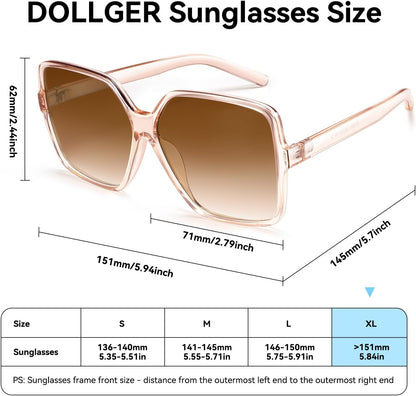 Oversized Square Sunglasses for Women Big Large Wide Fashion Shades for Men UV Protection Unisex