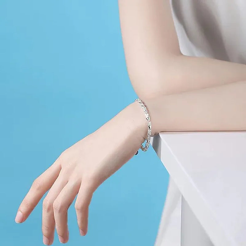 925 Sterling Silver Bracelet for Women Silver Bracelet Four-Leaf Clover Jewelry Friendship Bracelets Lucky Cute Bracelets