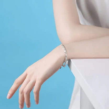 925 Sterling Silver Bracelet for Women Silver Bracelet Four-Leaf Clover Jewelry Friendship Bracelets Lucky Cute Bracelets