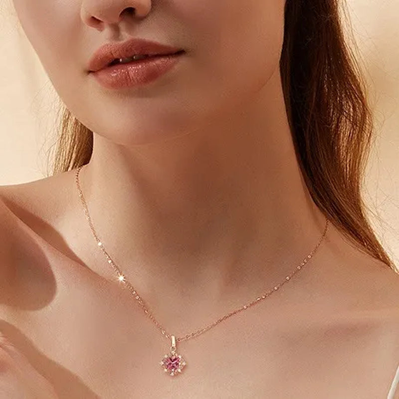 new High-end temperament  Ruby Zircon AAAs Necklace Gold-plated  Lady  Evening party Necklace