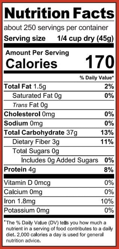 Red Rice, 25 Pound Bucket, Ancient Grain, Non-Gmo, Naturally Gluten Free, Red Artisanal Rice Grown in USA