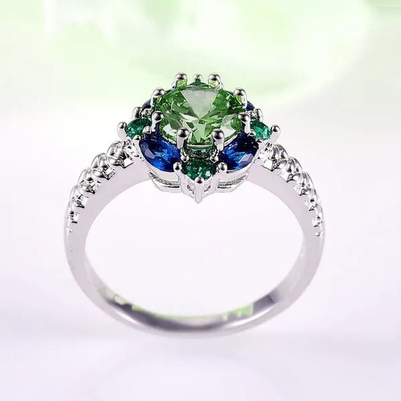 Elegant 925 Sterling Silver Emerald Women Rings Fashion Ruby Amethyst Wedding Party Jewelry Rings for Women