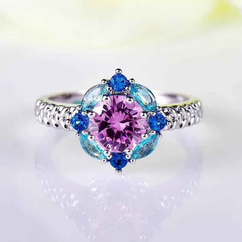 Elegant 925 Sterling Silver Emerald Women Rings Fashion Ruby Amethyst Wedding Party Jewelry Rings for Women