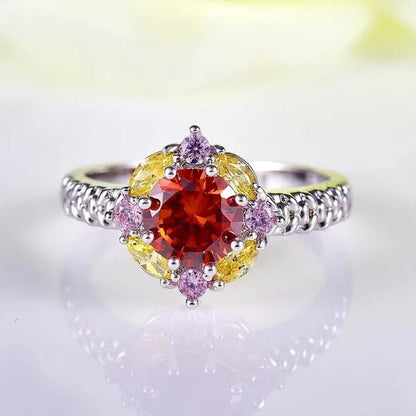 Elegant 925 Sterling Silver Emerald Women Rings Fashion Ruby Amethyst Wedding Party Jewelry Rings for Women