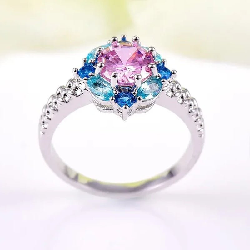 Elegant 925 Sterling Silver Emerald Women Rings Fashion Ruby Amethyst Wedding Party Jewelry Rings for Women