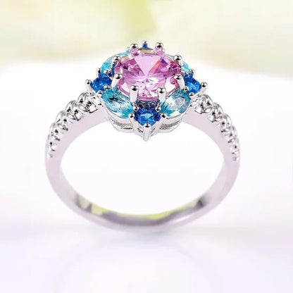 Elegant 925 Sterling Silver Emerald Women Rings Fashion Ruby Amethyst Wedding Party Jewelry Rings for Women
