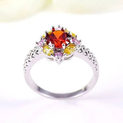 Elegant 925 Sterling Silver Emerald Women Rings Fashion Ruby Amethyst Wedding Party Jewelry Rings for Women