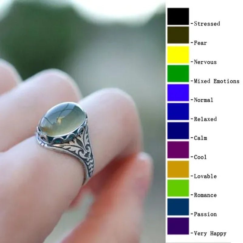 Elegant and Fashionable Retro Women's Ring, Women's Jewelry Accessories Inlaid with Temperature - sensitive Change of The Color of The Main Stone, Romantic Bride Engagement Wedding Rings, Christmas, Anniversary and Birthday Gifts for Her - WORLD TIME VISITS
