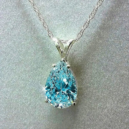 Elegant Bridal Clavicle Necklace Teardrop Amethyst Necklace for Women Engagement Wedding Jewelry