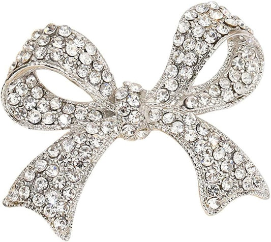 Elegant Crystal Bow Brooch Pin for Women,Vinage Sparkly Rhinestones Brooches Pins Beautiful Lapel Pins Dress Suit Shirt Ceremony Clothes Accessories Jewelry - WORLD TIME VISITS